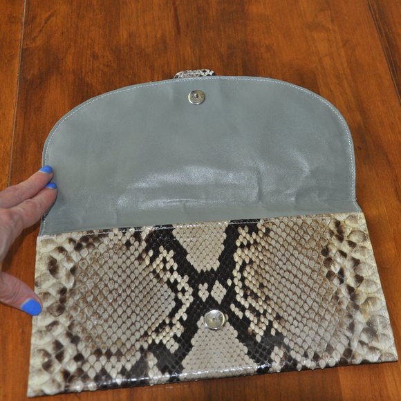 Vintage Authentic Real Snake Skin Envolope Clutch Purse, No Seams - Picture 4 of 5
